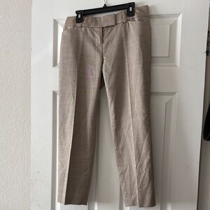 Ann Taylor Neutral Beige Straight Dress Trousers